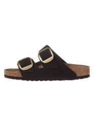 Birkenstock Skórzane klapki "Arizona Big Buckle" w kolorze czarnym rozmiar: 39. Czarne klapki damskie Birkenstock, bez wzorów, bez obcasa. Za 503.95 zł.
