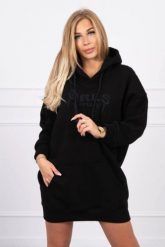 Bluza ocieplana z haftowanym napisem oversize czarna. Czarne bluzy z kapturem damskie KESI, l, z bawełny. Za 238.37 zł.