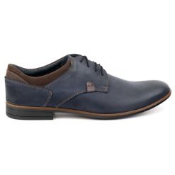 Buty Olivier 263GT skórzane wizytowe granatowe niebieskie. Niebieskie buty wizytowe męskie ze skóry, bez zapięcia. Za 319.69 zł.