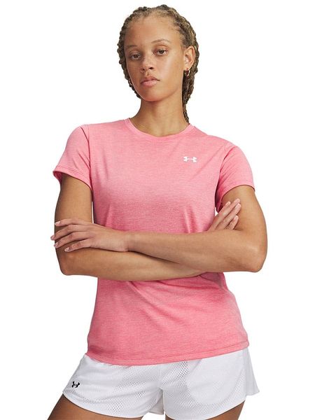 Under Armour Koszulka sportowa "Twist" w kolorze jasnoróżowym rozmiar: XS. Różowe bluzki sportowe damskie Under Armour, xs, bez wzorów, z materiału, bez ramiączek. Za 72.95 zł.