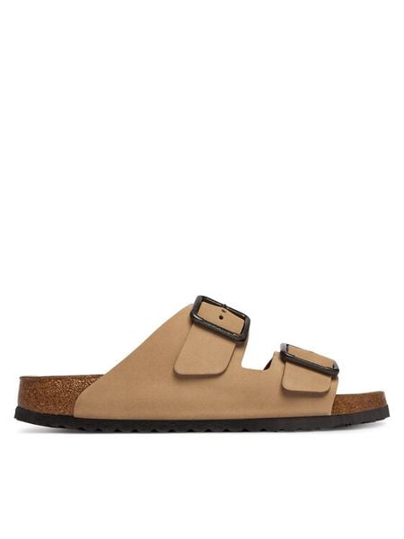 Birkenstock Klapki Arizona Wire Buckle 1031627 Beżowy. Brązowe klapki i japonki męskie Birkenstock, z nubiku. Za 599.99 zł.