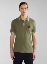 Napapijri Koszulka polo "Macas" w kolorze khaki rozmiar: S. Brązowe koszulki polo męskie Napapijri, s, bez wzorów, z bawełny, bez ramiączek. Za 57.06 zł.