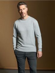 Sweter - szary. Szare swetry męskie Sinsay, l, bez wzorów, z bawełny, bez kołnierzyka. W wyprzedaży za 35.99 zł.