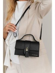 Lia Biassoni Skórzana torebka w kolorze czarnym - 20 x 13 x 6 cm rozmiar: onesize. Czarne torebki klasyczne damskie Lia Biassoni, z aplikacjami, z materiału, bez dodatków. Za 236.05 zł.