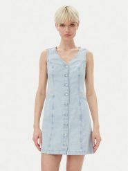 Levi's® Sukienka jeansowa Vianna Vest 001WL-0000 Błękitny Regular Fit. Niebieskie sukienki damskie l, bez wzorów, z bawełny, bez kołnierzyka, bez ramiączek. Za 219.99 zł.