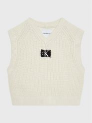 Calvin Klein Jeans Sweter Monogram IG0IG01531 Écru Regular Fit. Spodnie dziewczęce Calvin Klein Jeans, bez wzorów, z bawełny, bez kołnierzyka. Za 289.99 zł.