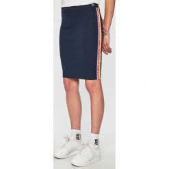 Tommy Jeans - Spódnica. Niebieskie spódniczki damskie Tommy Jeans, m, bez wzorów, z dzianiny, z podwyższonym stanem, mini, dopasowane. W wyprzedaży za 179.90 zł.