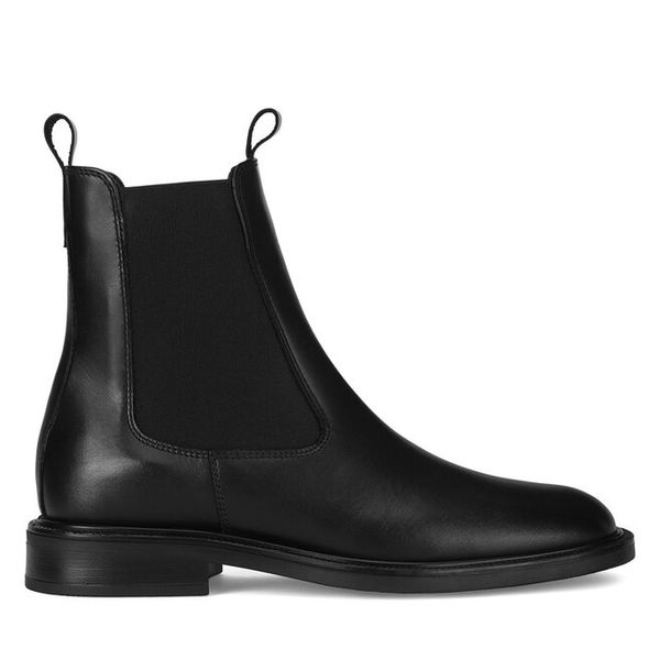 Sztyblety GINO ROSSI. Czarne botki damskie Gino Rossi, bez obcasa, na płaskiej podeszwie, bez zapięcia. Za 299.99 zł.