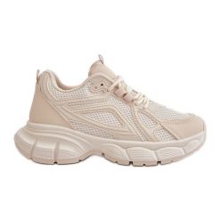 Buty Sportowe Sneakersy Damskie Beżowe Timoci beżowy. Brązowe buty sportowe na co dzień damskie bez wzorów, trekkingowe. Za 125.58 zł.