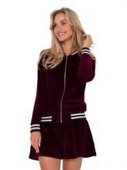 Made of emotion Aksamitna kurtka w kolorze bordowym rozmiar: L. Czerwone kurtki damskie Made Of Emotion, l, bez wzorów, bez kaptura. Za 233.95 zł.