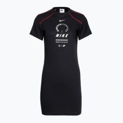 Sukienka damska Nike Sportswear. Czarne sukienki damskie Nike, m, bez wzorów, sportowe, bez kołnierzyka, bez ramiączek, sportowe. Za 239.99 zł.
