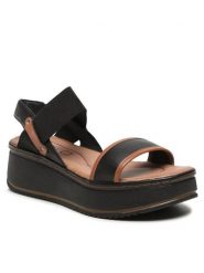 Lasocki Sandały ARC-4883-04 Czarny. Czarne sandały damskie Lasocki, bez wzorów, ze skóry, bez obcasa, na koturnie. Za 169.99 zł.