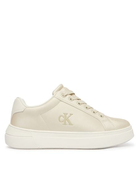 Calvin Klein Sneakersy Low Cut Lace Up V3A9-83220-1688 Beżowy. Brązowe buty sportowe dziewczęce CALVIN KLEIN, bez wzorów, ze skóry, bez zapięcia. Za 479.99 zł.