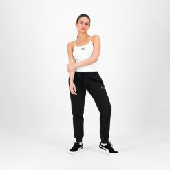 Spodnie dresowe damskie Puma Gym & Pilates. Czarne spodnie sportowe damskie Puma, l, z bawełny, na fitness i siłownię. W wyprzedaży za 79.99 zł.