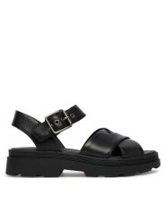 Clarks Sandały Orinoco3 Cross 26186091 Czarny. Czarne sandały damskie Clarks, bez wzorów, ze skóry, bez obcasa, na płaskiej podeszwie. Za 389.99 zł.
