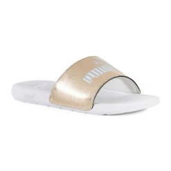 Klapki PUMA Cool Cat 2.0 Metallic Shine. Szare klapki damskie Puma, bez wzorów, z materiału, bez obcasa. Za 88.99 zł.