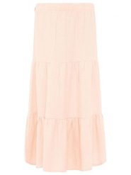 Zwillingsherz Muślinowa spódnica w kolorze brzoskwiniowym rozmiar: L/XL. Pomarańczowe spódniczki damskie Zwillingsherz, l, bez wzorów, z bawełny, maxi. Za 104.99 zł.