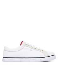 Tommy Hilfiger Tenisówki Th Low FW0FW09390 Biały. Białe trampki i tenisówki damskie Tommy Hilfiger, bez wzorów, z materiału. Za 329.99 zł.