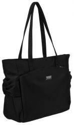 Czarny shopper bag Peterson PTN CTY-15. Czarne shopper bag damskie Peterson, bez wzorów, z nylonu, bez dodatków. Za 89.99 zł.