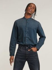 G-Star Koszula dżinsowa - Regular fit - w kolorze granatowym rozmiar: XXL. Niebieskie koszule męskie G-Star, xxl, bez wzorów, z bawełny, bez kołnierzyka, bez ramiączek. Za 140.53 zł.
