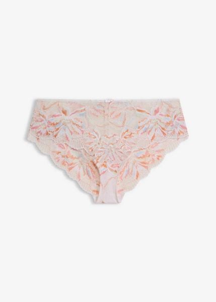 Figi hipster z delikatnej koronki. Białe figi damskie bonprix, bez wzorów, z koronki. Za 24.99 zł.