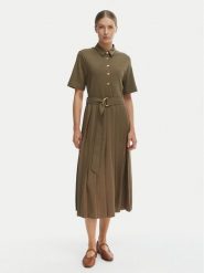 Tommy Hilfiger Sukienka codzienna WW0WW48756 Zielony Regular Fit. Zielone sukienki damskie Tommy Hilfiger, na co dzień, s, bez wzorów, z bawełny, bez kołnierzyka, bez ramiączek, proste. Za 699.99 zł.