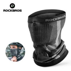 Komin maska na twarz Rockbros wiatroodporna anty UV oddychająca. Szare szaliki i kominy damskie ROCKBROS, na zimę, bez wzorów, z dzianiny. Za 35.99 zł.