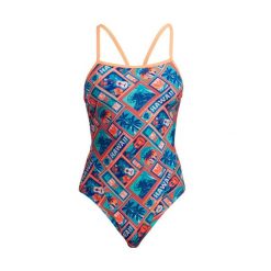 Strój pływacki jednoczęściowy damski Funkita Single Strap One Piece. Czerwone stroje jednoczęściowe damskie FUNKITA, m, bez wzorów. Za 209.99 zł.