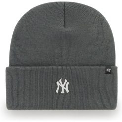 Czapka - Beanie - Base Runner - Logo NY Yankees - szary. Szare czapki męskie 47 Brand, na zimę, bez wzorów, sportowe. Za 148.50 zł.