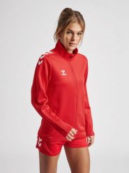 Bluza do piłki ręcznej damska Hummel Core XK Poly Zip Sweat Woman. Czarne bluzy sportowe damskie HUMMEL, xl, bez wzorów, z dresówki, bez ramiączek, długie, bez kaptura. Za 256.50 zł.