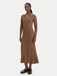 Tommy Hilfiger Sukienka dzianinowa WW0WW48447 Brązowy Slim Fit. Brązowe sukienki damskie Tommy Hilfiger, l, bez wzorów, z bawełny, bez kołnierzyka, bez ramiączek. Za 849.99 zł.