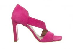 Sandały Bayla-157 4556 152-P Fuksja Welur 157039, Skóra naturalna - 39. Czerwone sandały damskie Bayla, bez wzorów, z materiału, bez obcasa, na słupku. W wyprzedaży za 179.10 zł.
