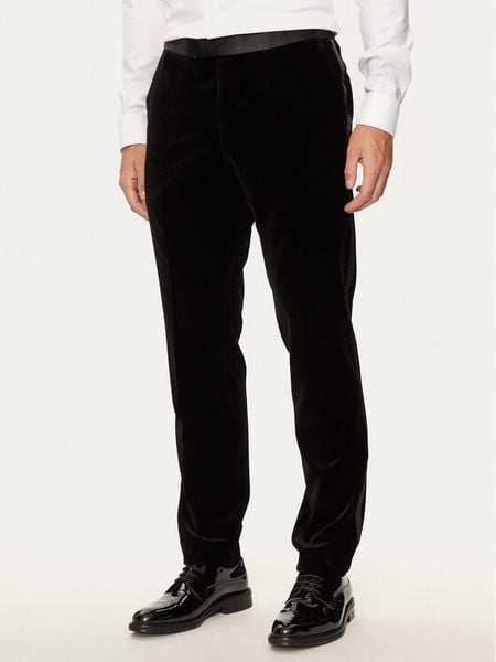 Boss Spodnie garniturowe H-Genius-Tux-244 50527948 Czarny Slim Fit. Czarne spodnie wizytowe męskie Boss, z bawełny. Za 809.99 zł.
