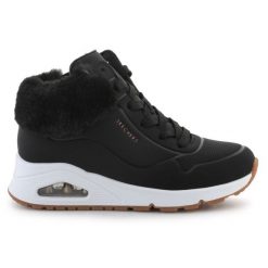 Buty Sportowe Skechers Uno-Fall Air 310539L-BLK czarne. Czarne buty sportowe na co dzień damskie bez wzorów, z gumy, trekkingowe. Za 394.65 zł.