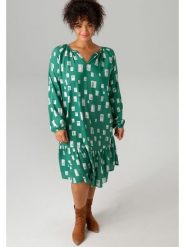 Aniston Sukienka w kolorze zielono-białym rozmiar: 44. Zielone sukienki damskie Aniston, bez wzorów, z wiskozy, bez kołnierzyka, bez ramiączek, midi. Za 95.99 zł.
