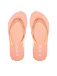 Guess Japonki E5GZ05BB00F Pomarańczowy. Brązowe klapki damskie Guess, z aplikacjami, z tworzywa sztucznego, bez obcasa. Za 119.99 zł.
