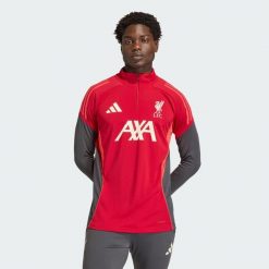Koszulka Liverpool FC Tiro 25 Competition Training. Czerwone t-shirty sportowe męskie Adidas, m, z dresówki, bez ramiączek, do piłki nożnej. Za 329.00 zł.