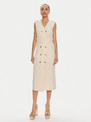 TWINSET Sukienka codzienna 241TT2050 Beżowy Regular Fit. Brązowe sukienki damskie Twinset, na co dzień, bez wzorów, z bawełny, bez kołnierzyka, bez ramiączek, proste. Za 1,498.99 zł.