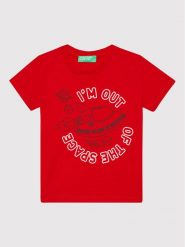 United Colors Of Benetton T-Shirt 3I1XG101C Czerwony Regular Fit. Czerwone t-shirty chłopięce United Colors Of Benetton, bez wzorów, z bawełny, bez ramiączek. Za 39.99 zł.