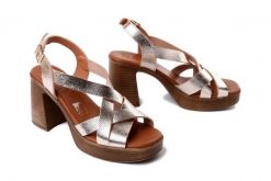 Oh! My Sandals 5938 DUNA CAVA, sandały damskie. Żółte sandały damskie Oh My Sandals, bez wzorów, ze skóry, bez obcasa. Za 319.90 zł.