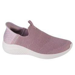 Buty sportowe Sneakersy damskie, Skechers Ultra Flex 3.0 Smooth Step Slip-ins. Fioletowe buty sportowe na co dzień damskie Skechers, bez wzorów, z materiału, trekkingowe. Za 269.00 zł.