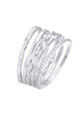 Elli Damskie zestaw pierścionków 5 części Basic Minimal Trend filigranowy w pozłacanym srebrze 925 Sterling Silver Pierścionki 1 ct. Szare pierścionki damskie Elli, pozłacane. Za 298.99 zł.