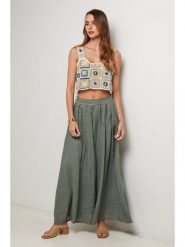 Lin Passion Lniana spódnica w kolorze khaki rozmiar: 34/36. Brązowe spódniczki damskie Lin Passion, bez wzorów, ze lnu, klasyczne, z standardowym stanem, maxi. Za 165.99 zł.