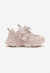 Różowe Buty Sportowe Sneakersy na Grubej Podeszwie w Stylu Streetwearowym Zelriti. Czerwone sukienki niemowlęce Renee, bez wzorów, z jeansu, bez ramiączek. Za 119.99 zł.