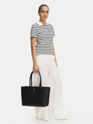 Tommy Hilfiger Torebka Th Logotape Tote AW0AW18742 Czarny. Czarne torebki klasyczne damskie Tommy Hilfiger, bez wzorów, ze skóry, bez dodatków. Za 649.99 zł.