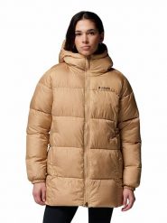 Columbia Kurtka zimowa "Puffect II Mid" w kolorze beżowym rozmiar: XS. Brązowe kurtki damskie Columbia, na zimę, xs, bez wzorów, z puchu, bez kaptura. Za 334.95 zł.