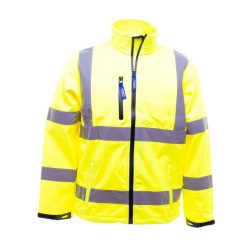Męska Kurtka Sofshell HiVis. Żółte kurtki męskie YOKO, m, bez wzorów, sportowe, bez kaptura. Za 310.99 zł.