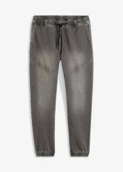 Dżinsy ze stretchem i gumką w talii, Regular Fit Straight. Szare jeansy męskie bonprix. Za 142.99 zł.