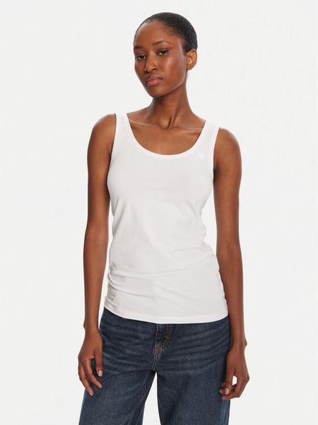 G-Star Raw Top Base D07210-3310 Biały Slim Fit. Białe topy damskie G-Star Raw, m, bez wzorów, z bawełny, bez ramiączek. Za 69.99 zł.