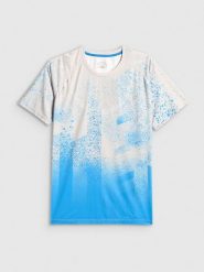 4F Koszulka do biegania szybkoschnąca męska - szara M. Szare t-shirty sportowe męskie 4f, m, z dzianiny, bez ramiączek, do biegania. Za 129.99 zł.